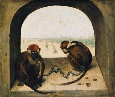 Två kedjade apor av Pieter Bruegel the Elder