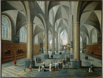 Interiör i en kyrka (olja på duk) av Pieter the Elder Neefs
