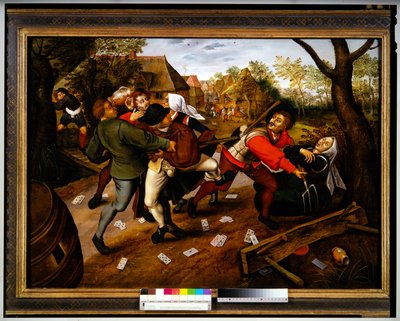 Spelare som grälar av Pieter the Younger Brueghel