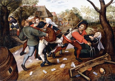 Bönder slåss, 1619 av Pieter Brueghel the Younger
