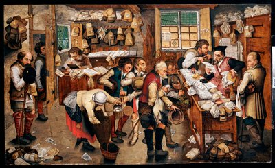 Bönder som betalar tionde av Pieter Brueghel the Younger