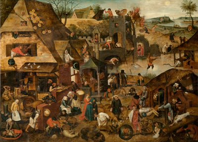 Ordspråksboken (olja) av Pieter the Younger Brueghel
