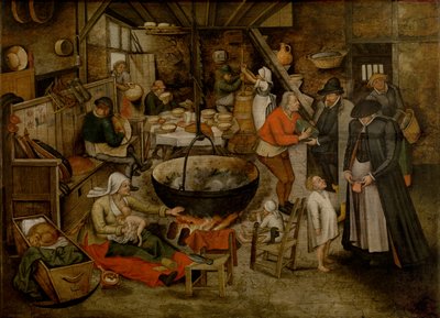 Besök hos bönderna (olja) av Pieter the Younger Brueghel