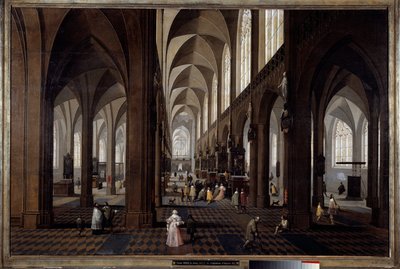 Inifrån av katedralen i Antwerpen Målning av Pieter Neefs the Jeune (1620-1675) av Pieter the Younger Neefs