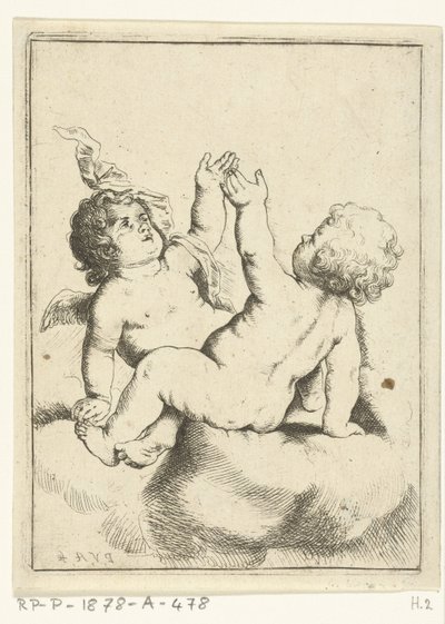 En ängel och ett barn på ett moln av Pieter van Avont