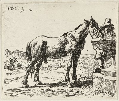 Drickande häst av Pieter van Laer