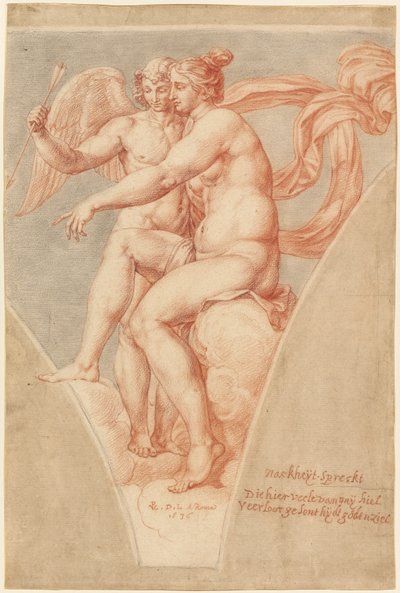 Venus och Amor (efter Rafael) av Pieter van Lint