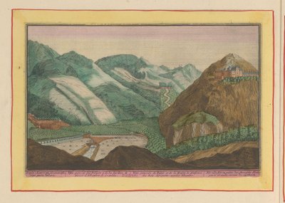 Utsikt över de moriska kungarnas palats och trädgårdar i Granada De moriska kungarnas gamla slott och palats, vid Granade; bredvid Lusthoven (titel på objekt) Theatrum Hispaniae (...) (serietitel) av Pieter van den Berge