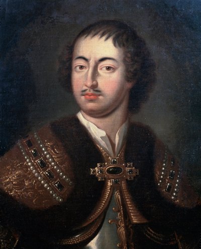 Porträtt av den ryske kejsaren Peter den store (målning av Pieter van der (after) Werff