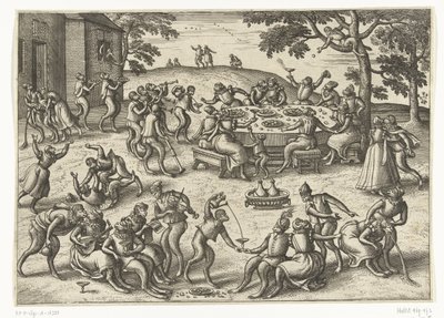 Utomhusbankett Monkey-spel (serietitel) av Pieter van der Borcht (I)