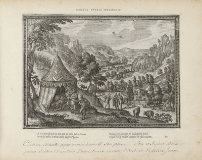 Dronkenschap van Noach Förrådd medfödd böjelse (titel på objekt) The Sacred Emblems and the Main History of Both Testaments (Oude Testament) (serietitel) Bilder och figurer av böcker (serietitel) av Pieter van der Borcht (I)