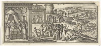 Kristi helande Bibliska scener (serietitel) av Pieter van der Borcht (I)
