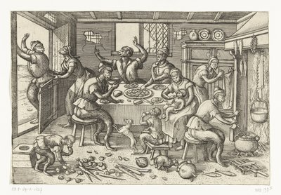 magert kök Monkey-spel (serietitel) av Pieter van der Borcht (I)