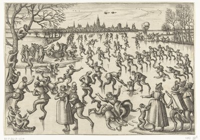 skridskoåkning Monkey-spel (serietitel) av Pieter van der Borcht (I)