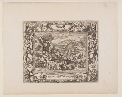 December, från The Twelve Months av Pieter van der Borcht