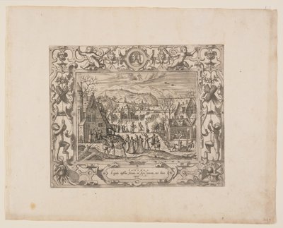 Januari, från The Twelve Months av Pieter van der Borcht