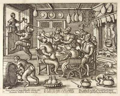 The Fat Kitchen, pub. C. 1585 av Pieter van der Borcht