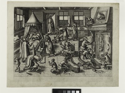 The Nursery, ca 1585 (etsning) av Pieter van der Borcht