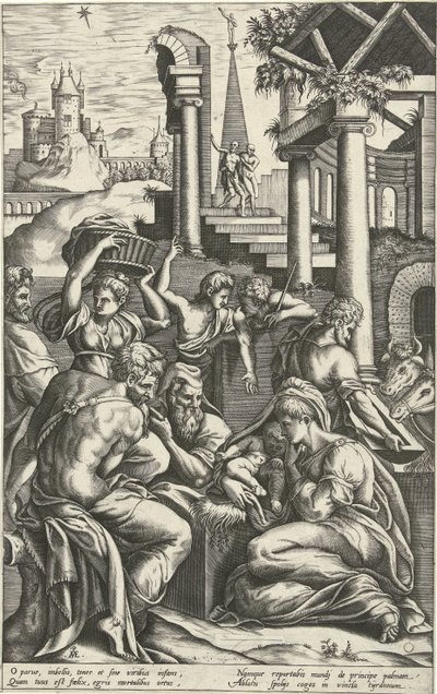 Tillbedjan av herdarna av Pieter van der Heyden