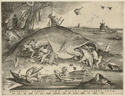 Stor fisk Ät liten fisk av Pieter van der Heyden