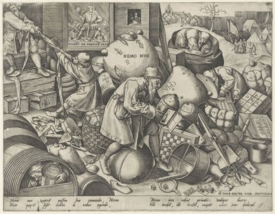 varje man Allegori om själviskhet Elck (titel på objekt) av Pieter van der Heyden