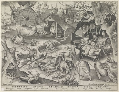 Lättja Desidia (titel på objekt) De sju dödssynderna (serietitel) av Pieter van der Heyden