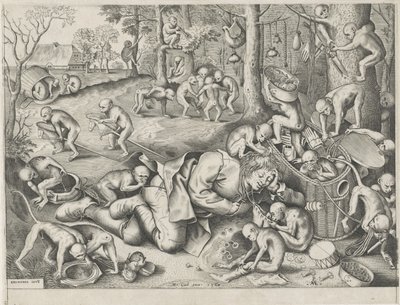 handlare rånad av apor av Pieter van der Heyden