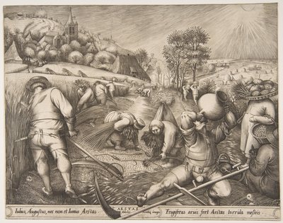 Summer Aestas från serien Årstiderna, 1570. av Pieter van der Heyden
