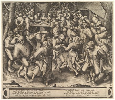 Bondebröllopsdansen, efter 1570. av Pieter van der Heyden