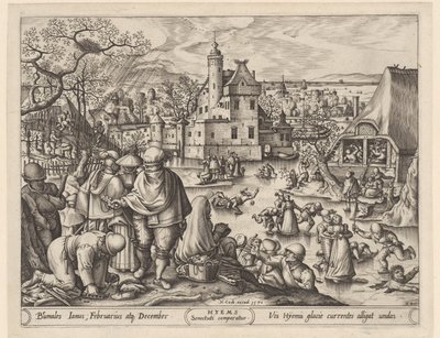 Vinter Hyems (titel på objekt) The Four Seasons (serietitel) av Pieter van der Heyden