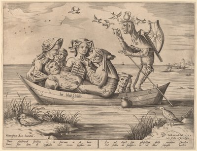 Die Blau Schuyte (Dårarnas skepp) av Pieter van der Heyden after Hieronymus Bosch