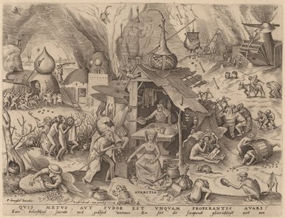 Girighet av Pieter van der Heyden after Pieter Bruegel the Elder