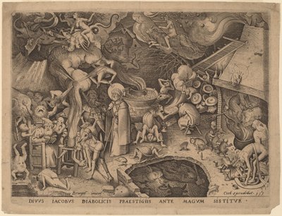 Sankt Jakob och trollkarlen Hermogenes av Pieter van der Heyden after Pieter Bruegel the Elder