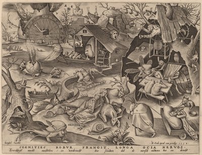 Lättja av Pieter van der Heyden after Pieter Bruegel the Elder