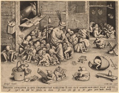 Röven i skolan av Pieter van der Heyden after Pieter Bruegel the Elder
