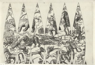 Karta över en del av zodiaken av Pieter van der Keere
