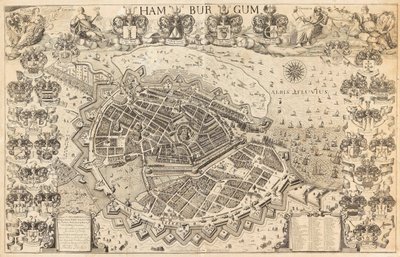 Karta över Hamburg, 1644. av Pietersen