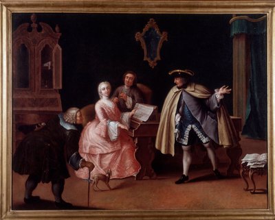 Musiklektionen (målning av Pietro (after) Longhi
