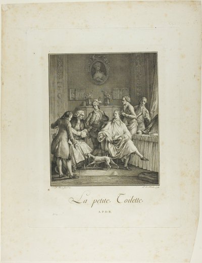 Den lilla toaletten, från Monument du Costume Physique et Morale de la fin du XVIIIe siècle av Pietro Antonio Martini