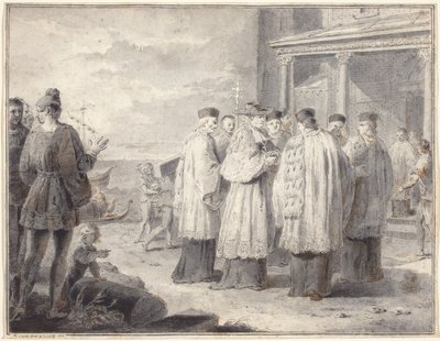 Paulinus, kardinal och patriark av Aquileia, flyttar sin plats till Grado av Pietro Antonio Novelli