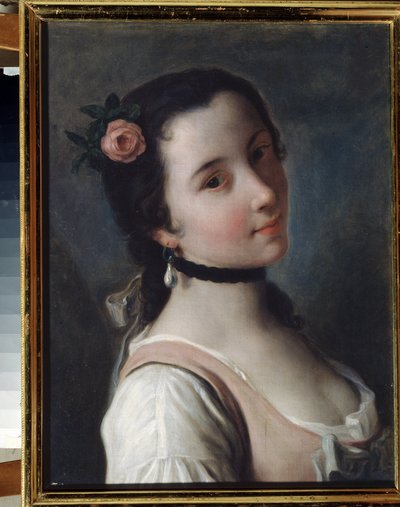 En tjej med en ros av Pietro Antonio Rotari