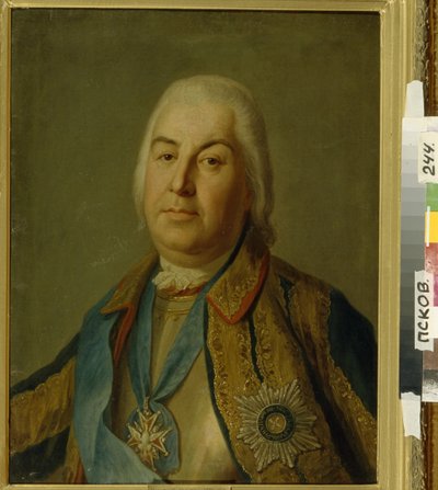 Porträtt av greve Pjotr Semjonovich Saltykov, 1760 av Pietro Antonio Rotari