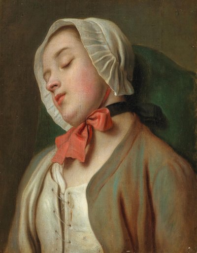 Sovande ung kvinna, mitten av 1700-talet. av Pietro Antonio Rotari