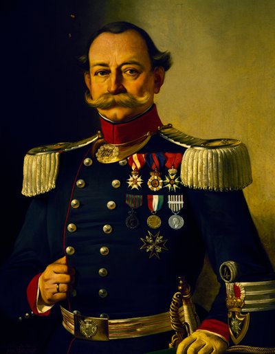 Porträtt av italiensk överste (olja på duk) av Pietro Baldini
