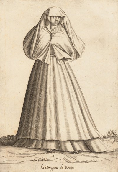 La Cortigiana de Roma Courtesan, ca. 1580. av Pietro Bertelli.