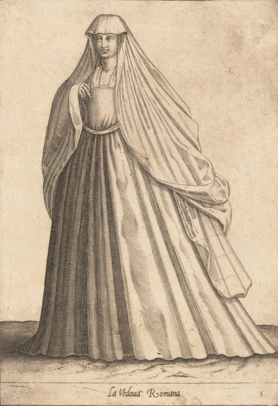 Den romerska änkan, ca. 1580. av Pietro Bertelli.