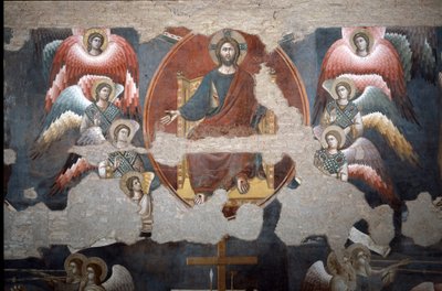 Den sista domen Kristus trumfande. (Detalj) - Fresco av Pietro Cavallini