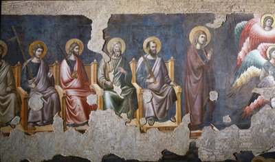 The Last Judgment Detail of the Apotres (som Saint Paul har rätt i) - Fresco av Pietro Cavallini