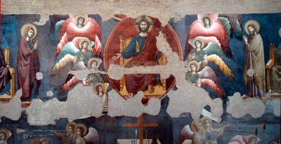 Den sista domen Den trunkande Kristus omger änglar. Detalj. Fresk av Pietro de Cerroni dit Cavallini (aktiv omkring 1273-1321) 1293 Rom, Santa Cecilia in Trastevere av Pietro Cavallini