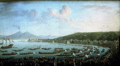 Neapelbukten på dagen för Karl III:s avresa av Pietro Fabris